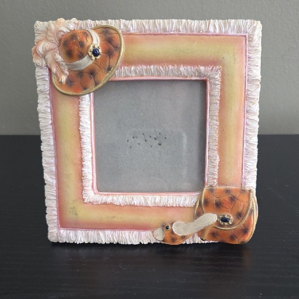 Charming Tan and Cream Picture Frame